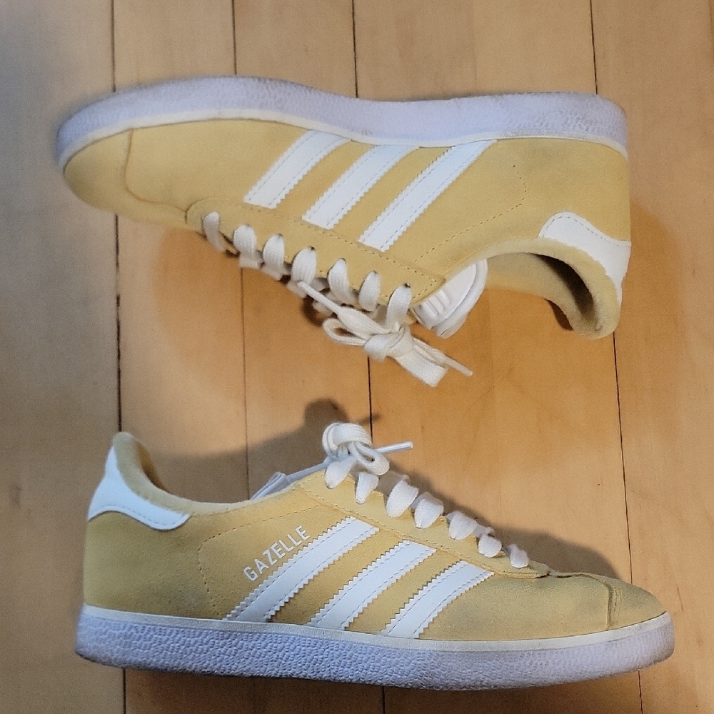Adidas Butter Yellow Suede Gazelle Sneakers - 6 - Picture 2 of 9
